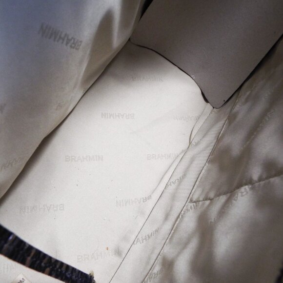 BRAHMIN Melbourne Croc Embossed Leather Handbag - MEDIUM ASHER LAZULI CROWE NWT - Picture 7 of 7